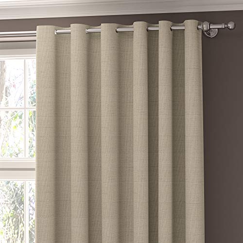Curtains Faux Linen, Thermal Insulated, 3 Pass 100 % Blackout Eyelet Curtains, (2 Panels) Window Curtains/Panels/Drapes - Image 2
