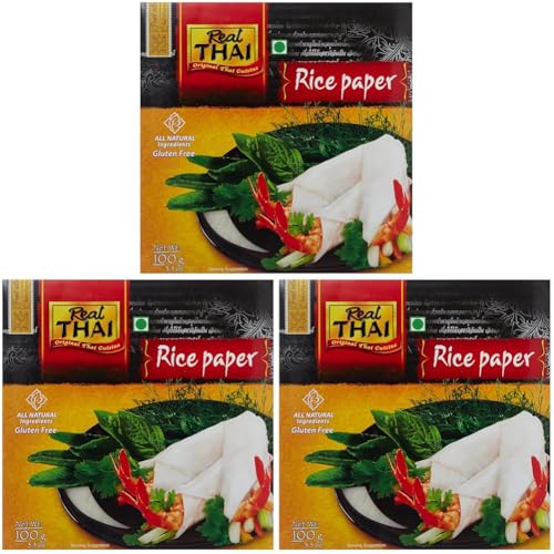 Image of Real THAI Original Thai Cuisine Rice Paper Round 22 cm, 100 gram (Pack of 3)