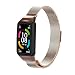 Produktbild PaceBid Armband Kompatibel mit Huawei Band 6, Mesh Gewebte Edelstahl Handgelenk Magnetisch Ersatzband Armband, Klassisches Verstellbarer Uhrenarmband für Honor Band 6 (Roségold)