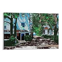 鈴木英人 プロビンスタウン ハウス イラスト アートポスター 額付き 鈴木英人 プロビンスタウンハウス | 絵画など美術品の販売と買取