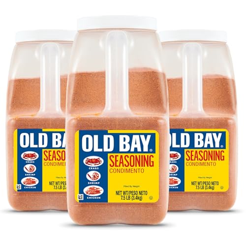 Image of OLD BAY Seasoning, 7.5 lb (Pack of 3) - Three 7.5 Pound Containers of OLD BAY All-Purpose Seafood Seasoning, Perfect for Crabs, Shrimp, Chicken, Chowder, Pizza, Fries and More