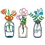 Rebala Metal Flowers Wall Decor, Metal Wall Sculpture for Patio Balcony, Metal Wall Art Decor for Li