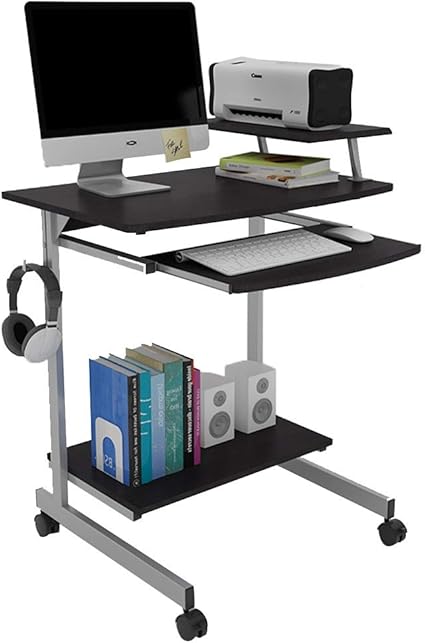 Rangements Sous Tablette Bureau D Ordinateur Bureau D Ordinateur Portable Mobile Petit Bureau 70cm Roulettes Mobiles Color Wood Color Size 70 52 5 86cm Amazon Fr Cuisine Maison