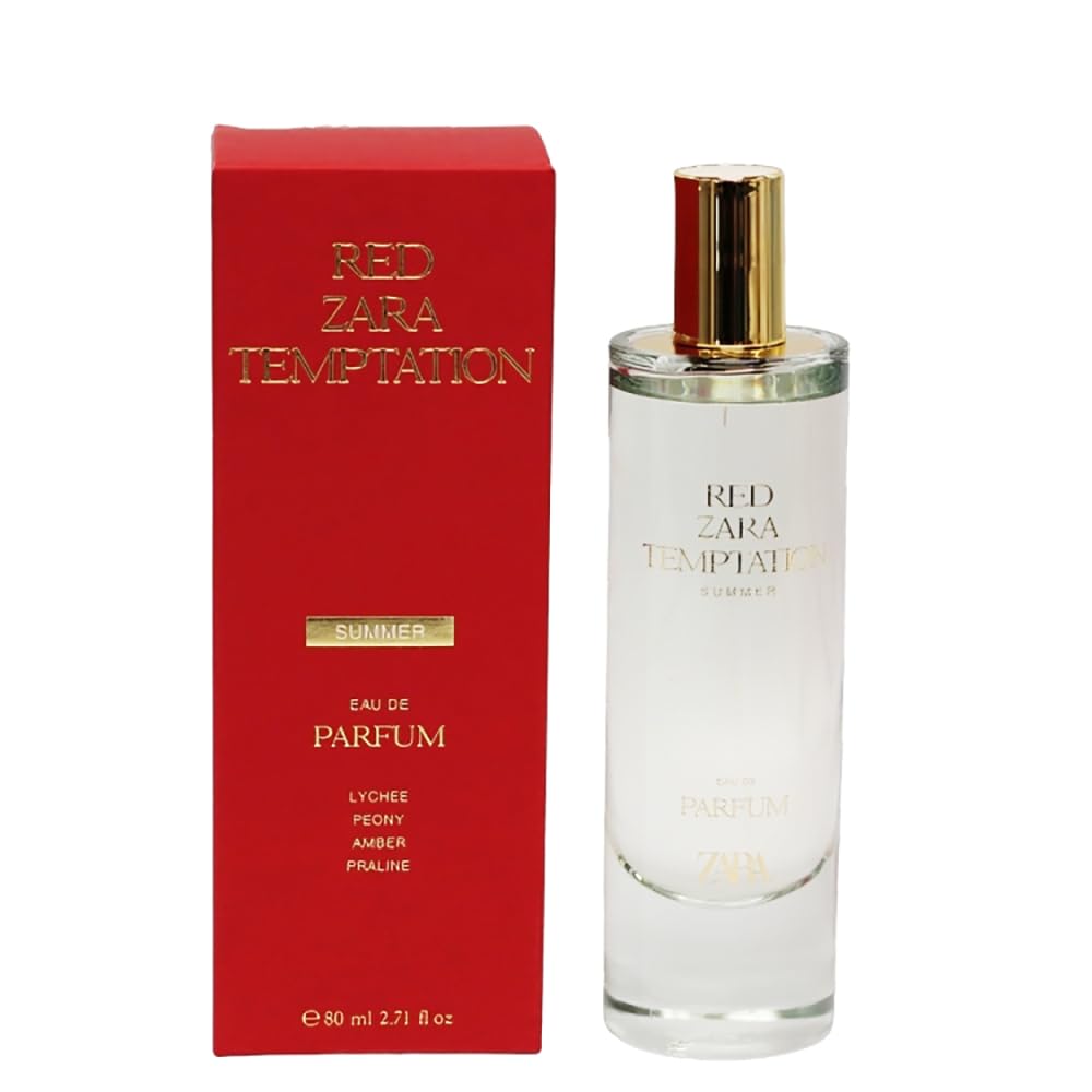 Zara Red Temptation Summer Eau De Parfum for Women 80ML (2.71 fl. oz) Floral, Woody & Musky Scent with Orange Blossom, Jasmine & Saffron Long-Lasting