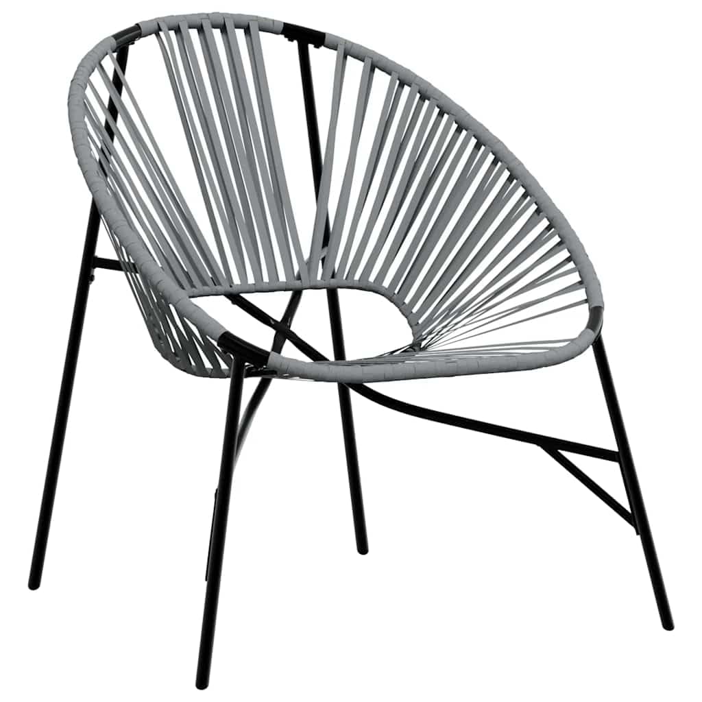 Sedia a Uovo Polyrattan per Giardino Nero Grigio Chiaro Resistente durevole acciaio polveri seduta comoda braccioli UV esterno poltrone rattan amaca portata 110 kg mobile da esterno poltrona sospesa