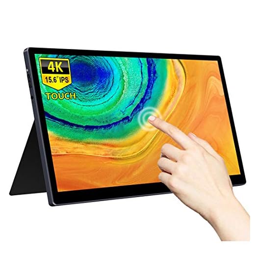 4K Portable Touchscreen Monitor,Corkea 15.6 Inch UHD IPS Touch Display Eye- Care Gaming Monitor with HDMI/USBC for Laptop PS4 Xbox Switch Phone, Dual Speakers, HDR,Integrated Bracket