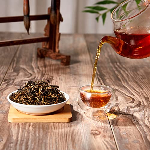 Huaying Chinese Black Tea Loose Leaf, Yunnan Black Tea With Glutinous Rice Fragrant, Loose Leaf Tea 3.5 Oz/100G #TOP3