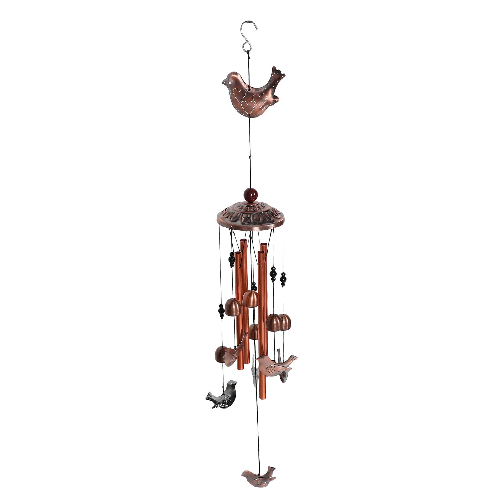 Design champêtre unique du carillon éolien oiseau Lurrose en métal pour patio chic