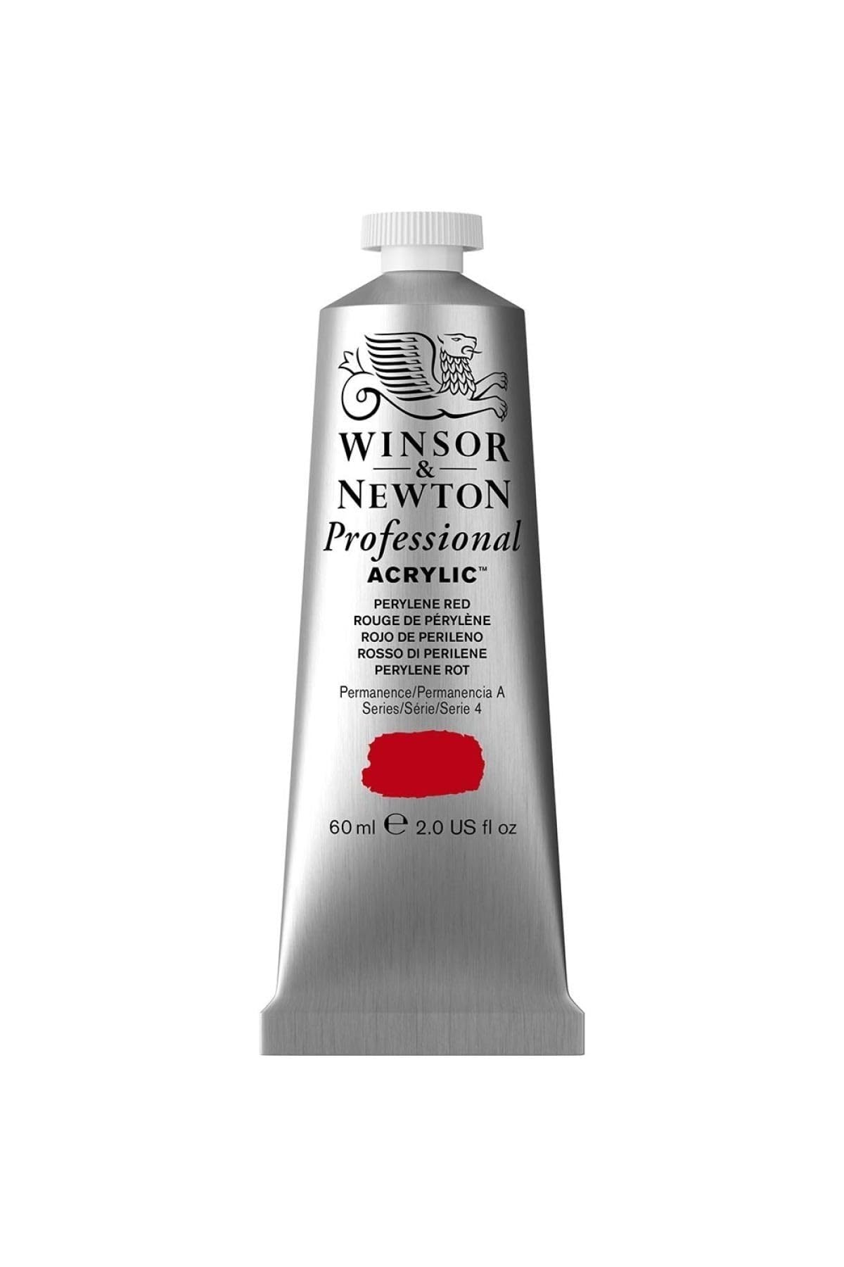 Winsor & Newton 2320464 Professional Acrylfarbe in Künstlerqualität, hohe Farbbrillanz & Deckkraft, Archivqualität, 60ml Tube - Perylene Rot