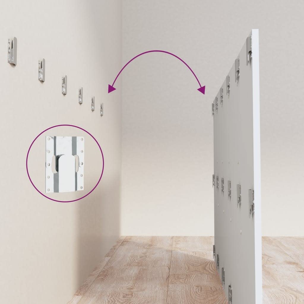 vidaXL Cabecero de Cama Cabezal Dormitorio Estructura Habitación Mobiliario Muebles Decoración Adorno con Mesitas Madera Contrachapada Blanco