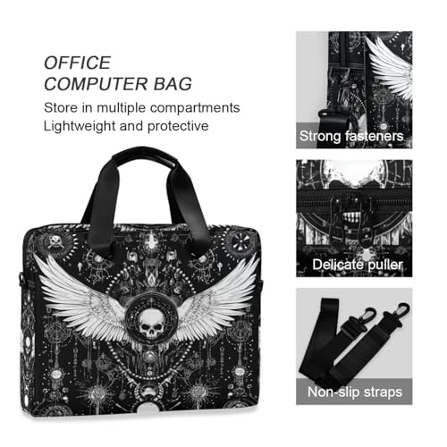 Maletín para portátil 15.6" negro con diseño calavera miniatura 5