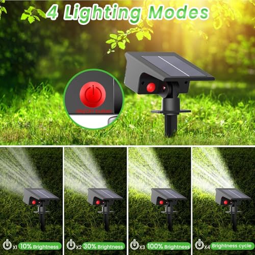 nipify Solarstrahler für Außen [6 Stück/75LED/4 Modi] Solar Gartenleuchten für Außen IP67 6500K LED Solar Strahler Außen Solarlampen für Außen Garten,Baumstrahler, Weg, Hof, Garage, Kaltes Weiß