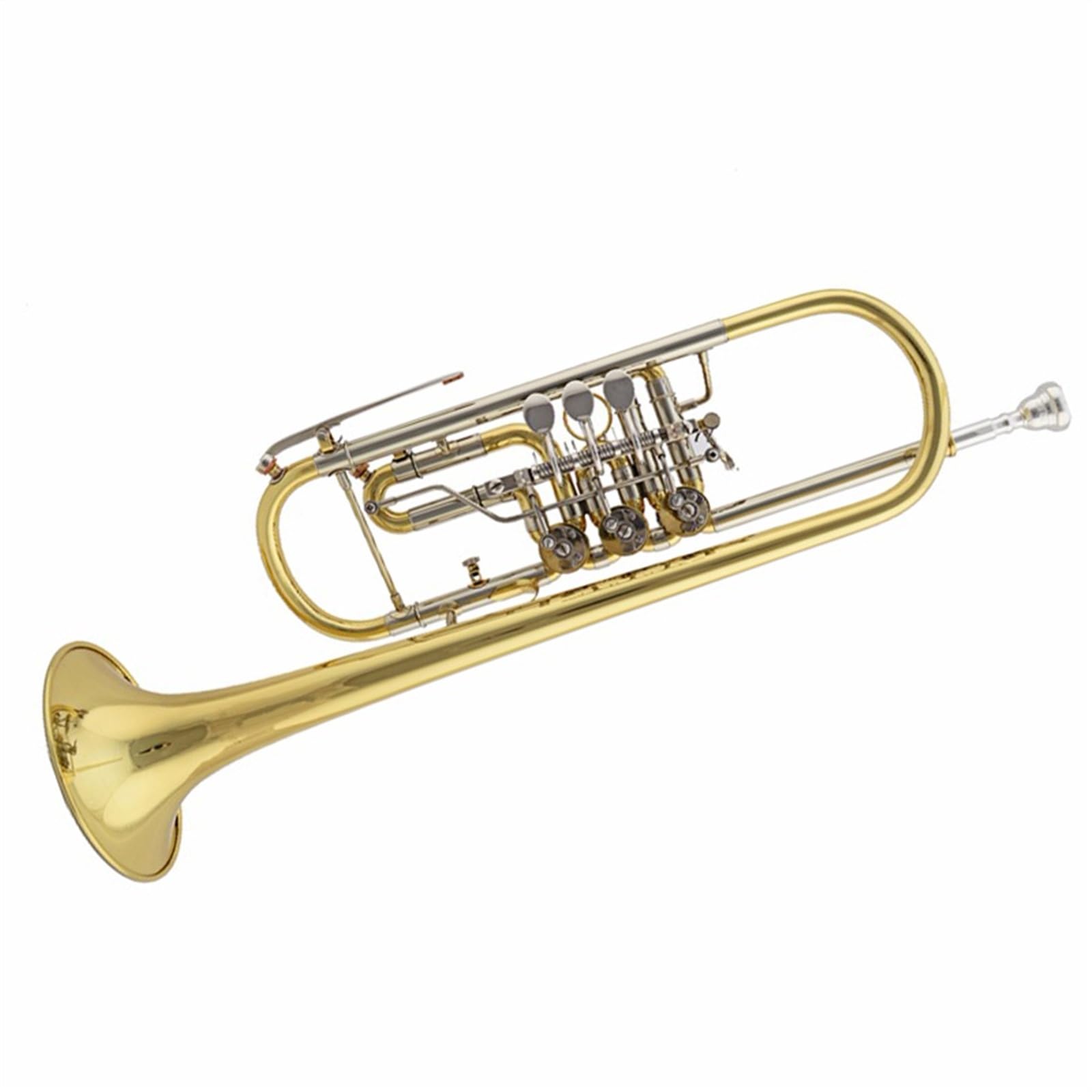 Standard Trompeten B-Trompete Instrument Flachton-Trompete Dreiknopf-Blasinstrument Messing Langlebiger Edelstahl
