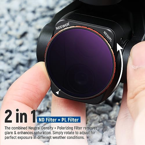 Neewer ND/PL Filter Set Compatible with DJI Air 3, 4 Pack ND8/PL ND16/PL ND32/PL ND64/PL Polarizer Neutral Density Filter Kit - Image 3