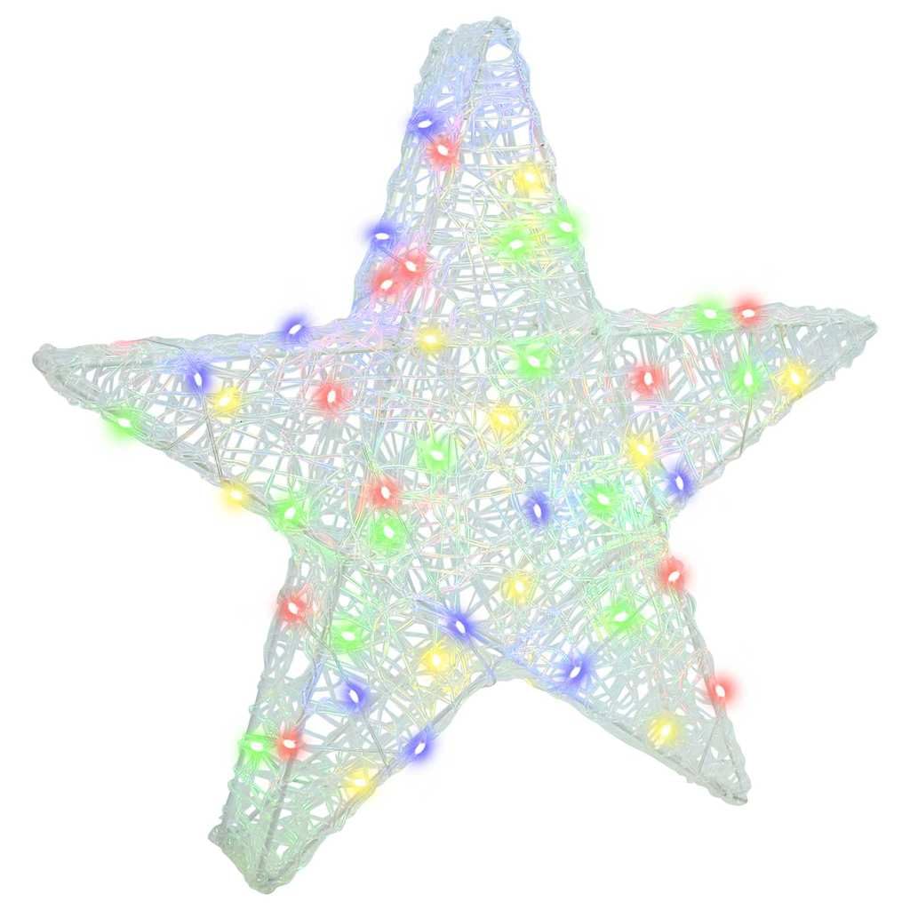 Étoile en 3D Multicolore en Acrylique 55 x 53,5 x 10 cm avec éclairage LED, décoration Lumineuse de Noël pour Sapin, fenêtre, Porte, Mur, fête d'hiver et réveillon