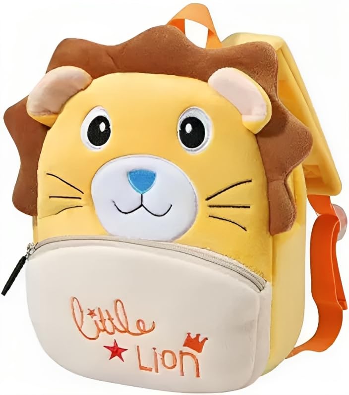 HappyChild Kids School Bag for Boys and Girls, Cute Soft Plush Preschool Animal Cartoon Mini Backpack Little kids bags for 2-5 years