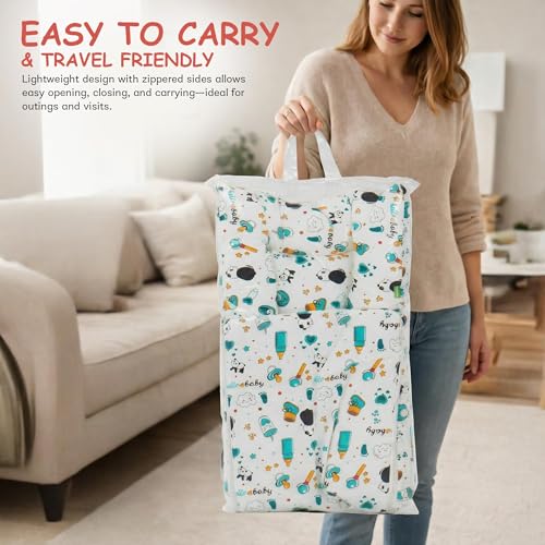 Image of Baybee Panda 3-in-1 Baby Cotton Carry Nest for Newborns 0-12 Months | Portable Baby Activity Nest | Ultra Soft, Lightweight, Travel Friendly & Washable (Green)