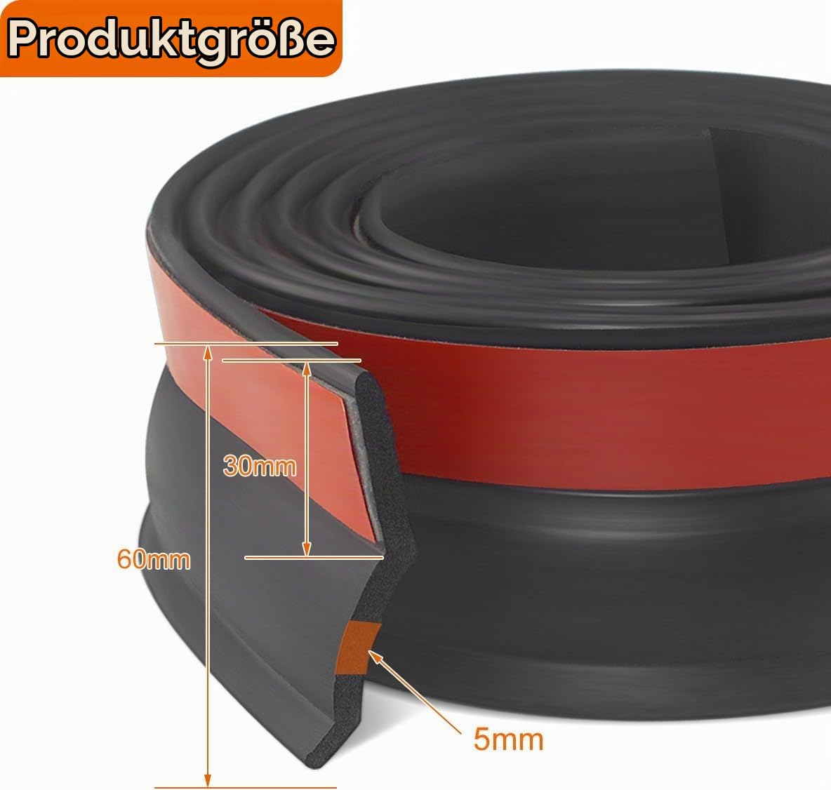 Garagentor Dichtung Top und Seiten GummidichtungStreifen Ersatz, wetterfeste Universal Dichtung Garagentor Gummilippe (10 m)