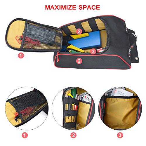 Bolso de almacenamiento Goldfire para UTV RZR PRO XP, bolso central para asiento de cabina, organizador de herramientas y equipo, fabricado en tela resistente al agua 1680D, para Polaris RZR PRO XP / 4 (2020-2025), con ribete rojo miniatura 6