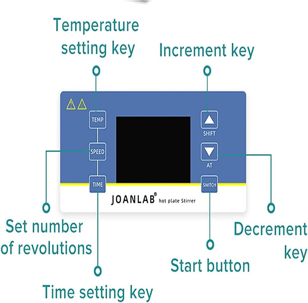 Placa caliente agitadora magnética con calefacción, capacidad de 5000 ml, velocidad de 200-2000 rpm, pantalla LED, sensor de temperatura, ideal para calefacción y agitación de laboratorio