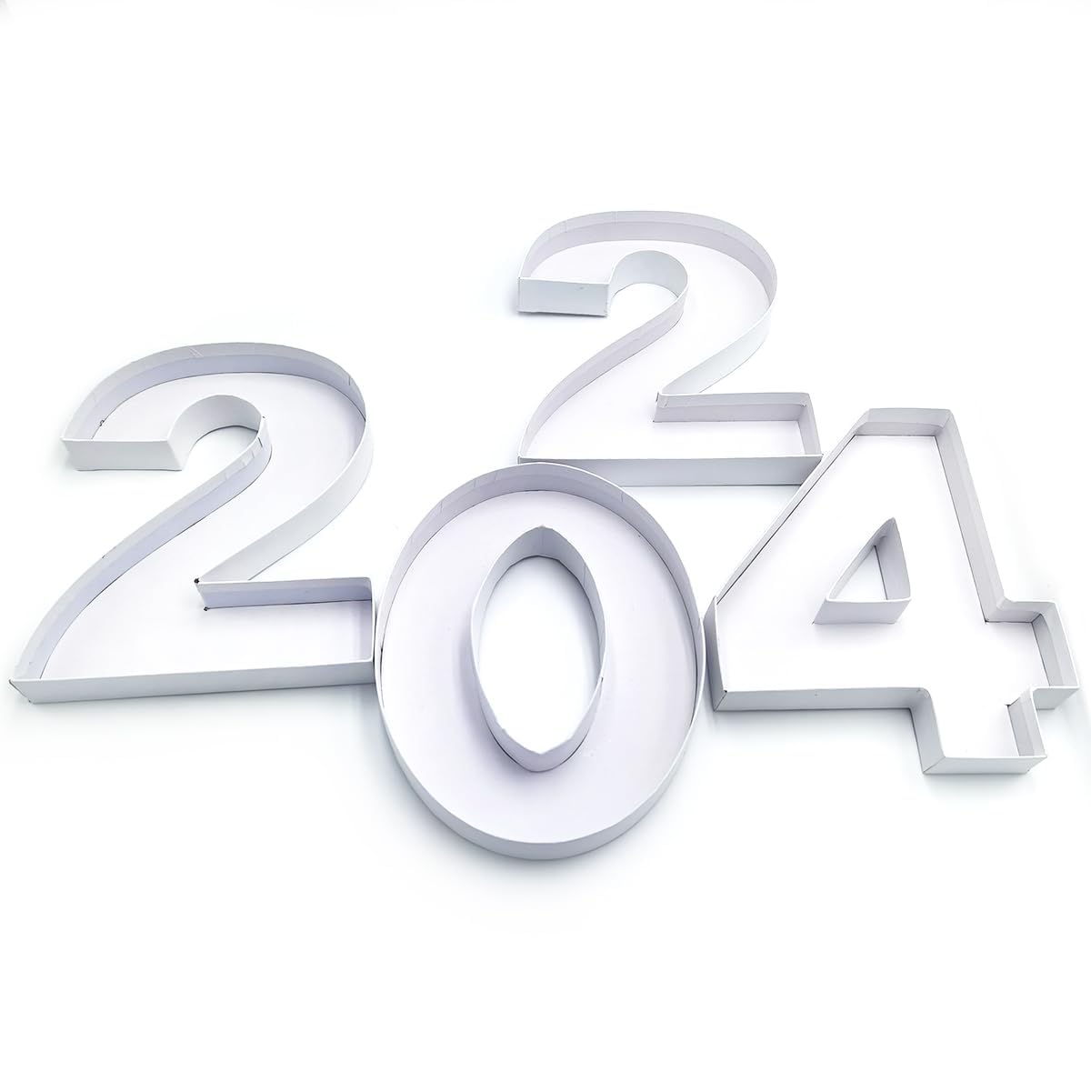 10" 2026 Cardboard Number Fillable Paper Mache Candy Tray Graduation Grade New Year Sweet Container