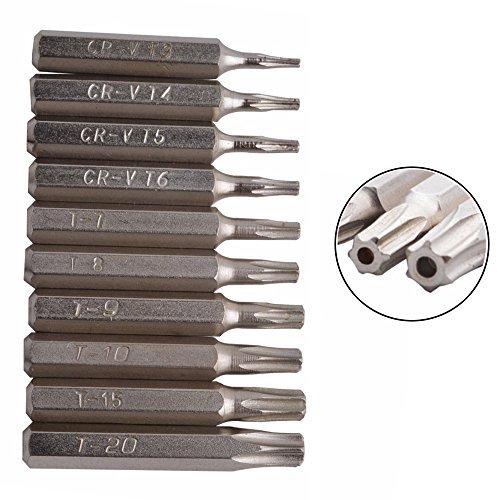 Gunpla 10 Pieces Torx Screwdriver Bit Set Precision Head Security Hex Shank CR-V Steel Quick Release Screw Driver for Attachment Electronic Repair T3 T4 T5 T6 T7 T8 T9 T10 T15 T20 – 1.1 inch