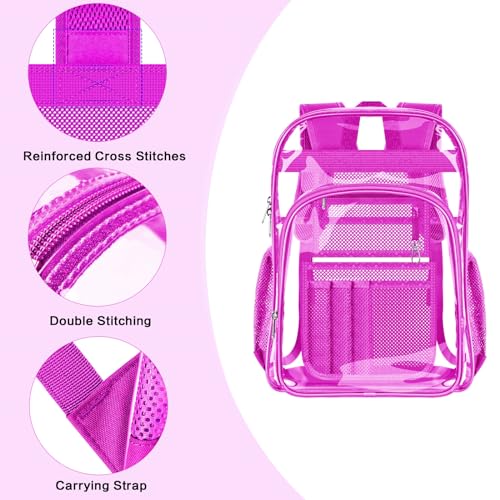Image of PAMANO Clear Backpack Transparent Heavy Duty School PVC Bookbag See Through Bag Boys and Girls for College Work Travel Security