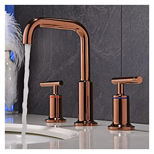 Robinet de lavabo 3 trous or rose pour sublimer votre intérieur - 6