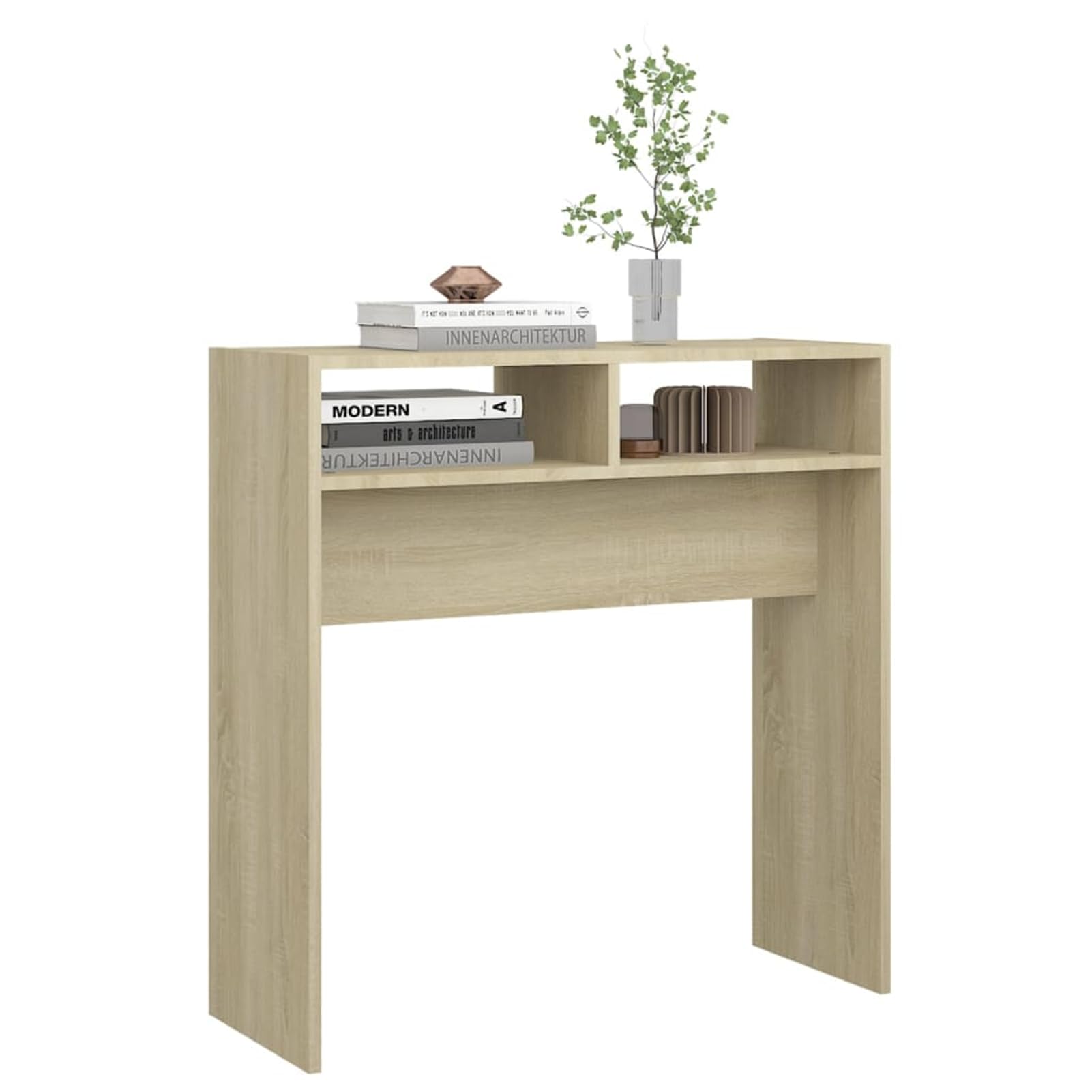 Homgoday Mesa Consola Madera contrachapada Roble Sonoma 78x30x80 cm Mesas auxiliares de salón,Mesa Consola Recibidor Mueble de Entrada Estrecha Clásica