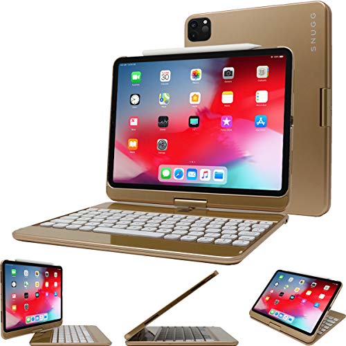Snugg iPad Pro 12.9 Keyboard Case (2020-4th Gen), Wireless Backlit Bluetooth Keyboard Case Cover 360Â° Degree Rotatable Keyboard for Apple iPad Pro 12.9 (2020) - Gold