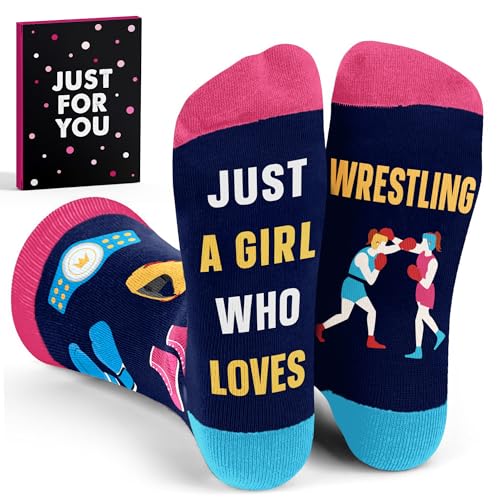 Wrestling Gifts - Unique Wrestling Gear Socks for Youth Wrestlers, Cool Accessory for Teen Girls, Fun and Funny Socks for Women, Ideal Christmas Gifts and Stocking Stuffers