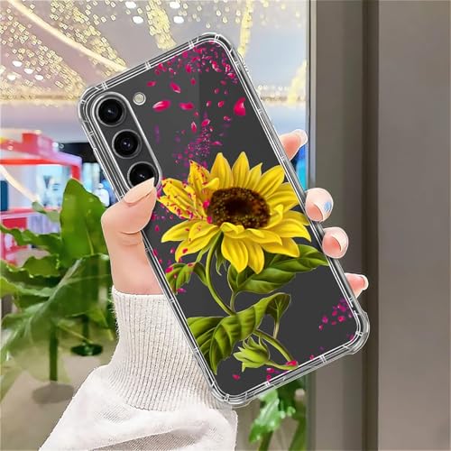 FKBRCL4U for Samsung Galaxy S23 Plus Case, Clear with Falling Red Petal Sunflower Pattern Graphic for Girl Women Soft Silicone Shock Protection for Samsung Galaxy S23 Plus - image 7