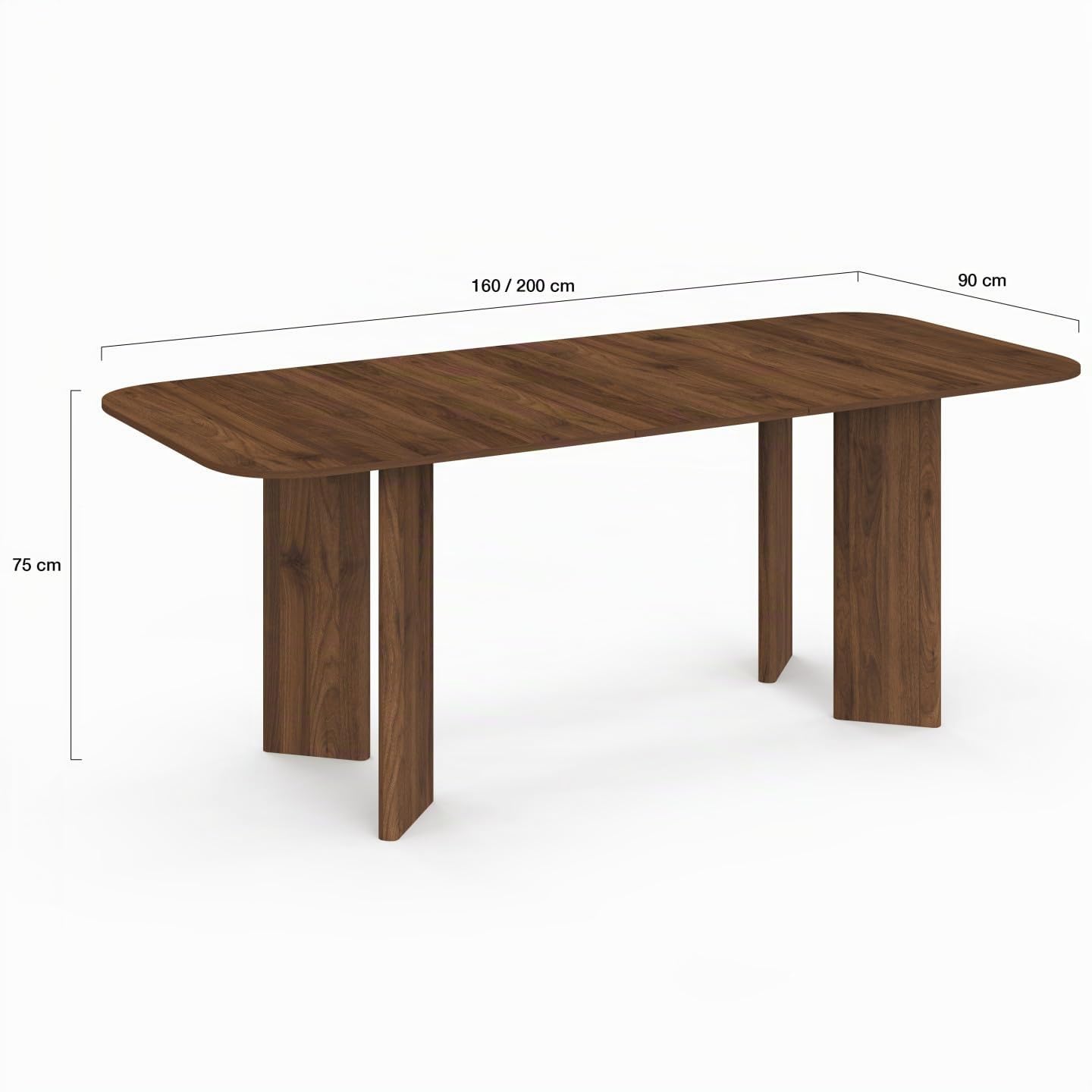 IDMarket - Table à Manger Extensible rectangulaire Arrondie Capucine
