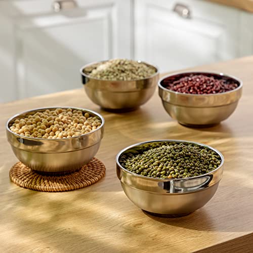 20 Pcs Stainless Steel Bowls Set 17 Oz Double Walled Insulated Soup Bowls Snack Metal Bowl For Ice Cream Salad Noodles Sauces Serving, Easy To Clean, 5.1 X 2.6 Inch #TOP6
