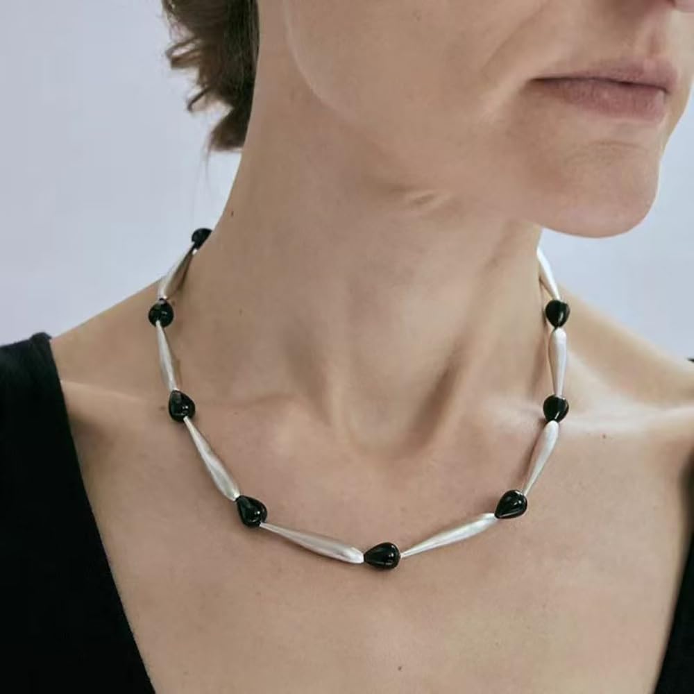 Collane di Perline Semplici alla Moda per Donne Choker Bohemien Colorato Collana di Pietra Naturale Fatta a Mano
