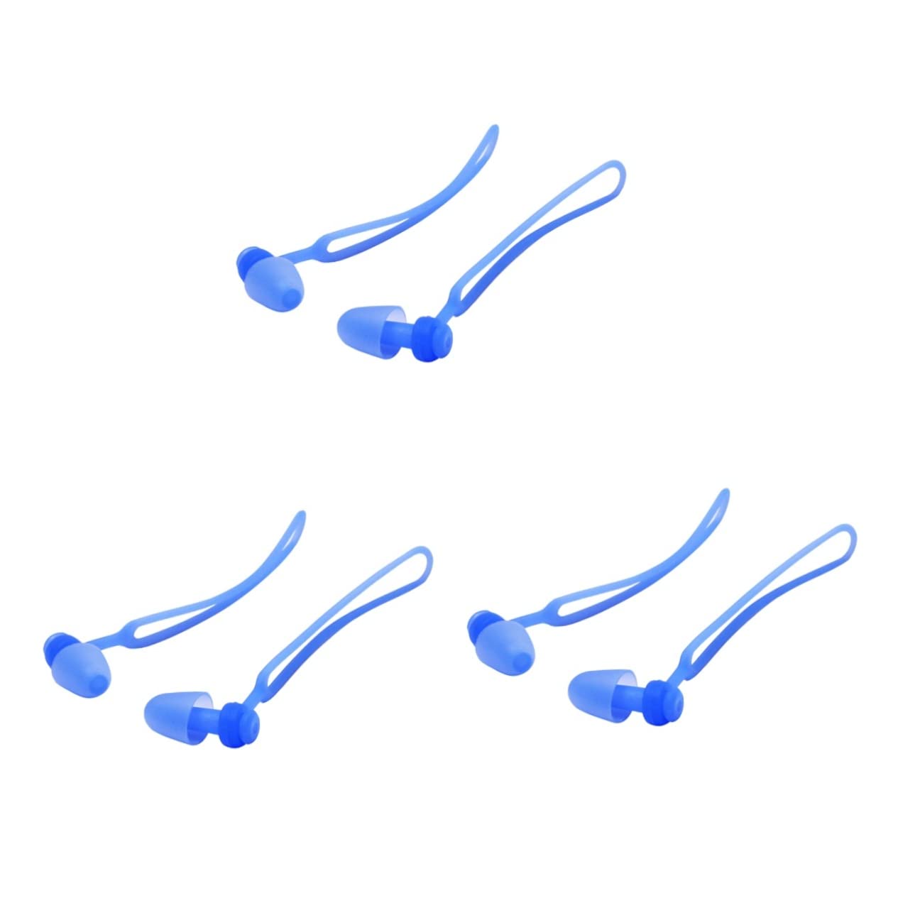 KOMBIUDA 3 Pairs Men Women Kids Underwater Swimming Ear Plugs with Cord Silicone Mushroom Earplugs for Adults Water Sports