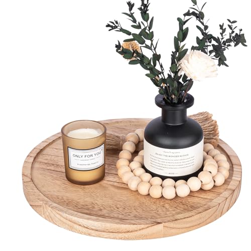 Zoocatia Wood Lazy Susan Organizer Kitchen Turntable For Cabinet Farmhouse Bathroom Decor Round Decorative Tray For Vanity thumb #7