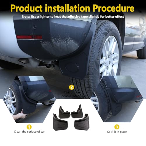 Image of Car Fenders Compatible with Land Rover Defender 90 110 2020-2024 Mudguard Mud Flaps Splash ABS Material Front Accessories Automobile Accessories 4PCS /Set (Black)