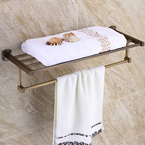 Porte-serviettes antique en cuivre avec fixation murale robuste
