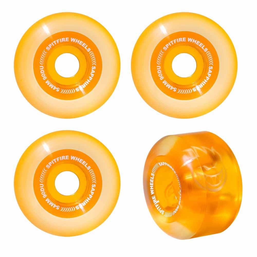 Spitfire Skateboard-Räder, Saphir, 90DU Außenkern, Orange, 54 mm