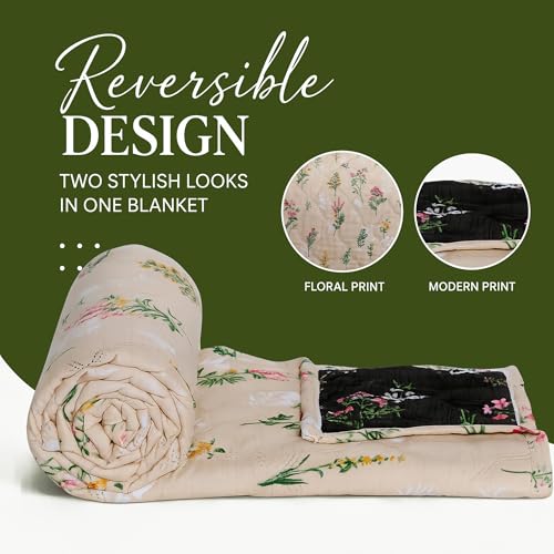Image of DECORUM Cloud Cotton Double Bed Comforter 90x90 Inch 250 GSM | Ultrasonic Quilted AC Blanket | Lightweight All Season Microfiber Quilt | Ultra Soft & Warm Bedding