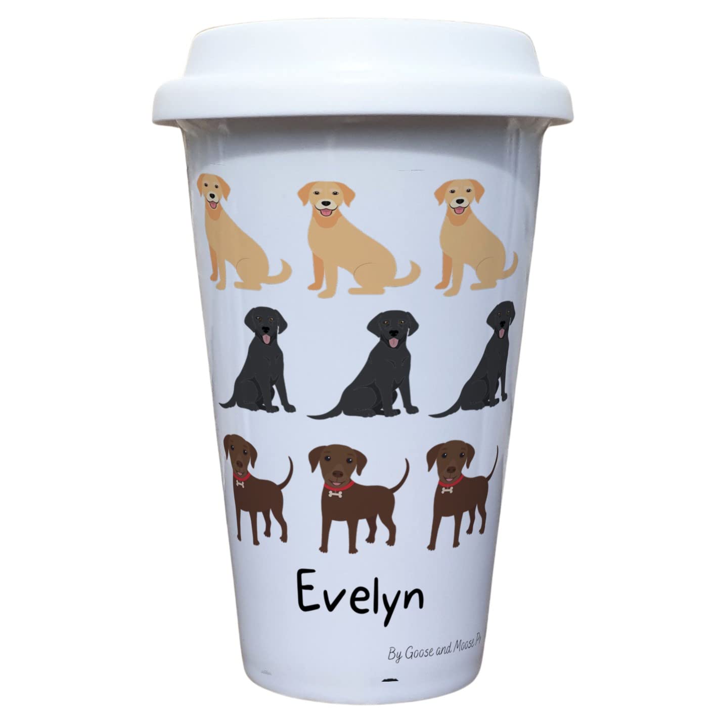 Labrador Travel Mug Personalised - Gift for Dog Owners & Lover - Personalised Dog Thermal Ceramic Insulated Travel Mug