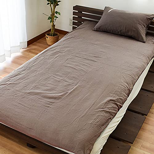 布団カバー 【贅沢2重ガーゼ。ワンランク上のフラットシーツ】 国産 フラットシーツ 和晒し 2重ガーゼ シングルロング 150×250cm 取り付け簡単 日本製 和晒 カバー 綿100% ガーゼ 敷き布団カバー 無地 シングル 焙じ茶 グレーベージュ