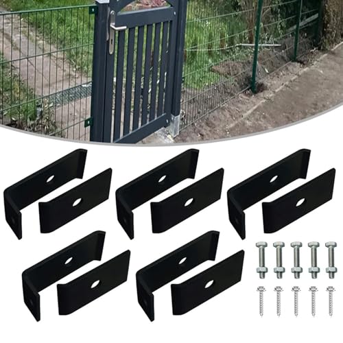 Fixations de clôture : 5 supports avec vis pour jardin