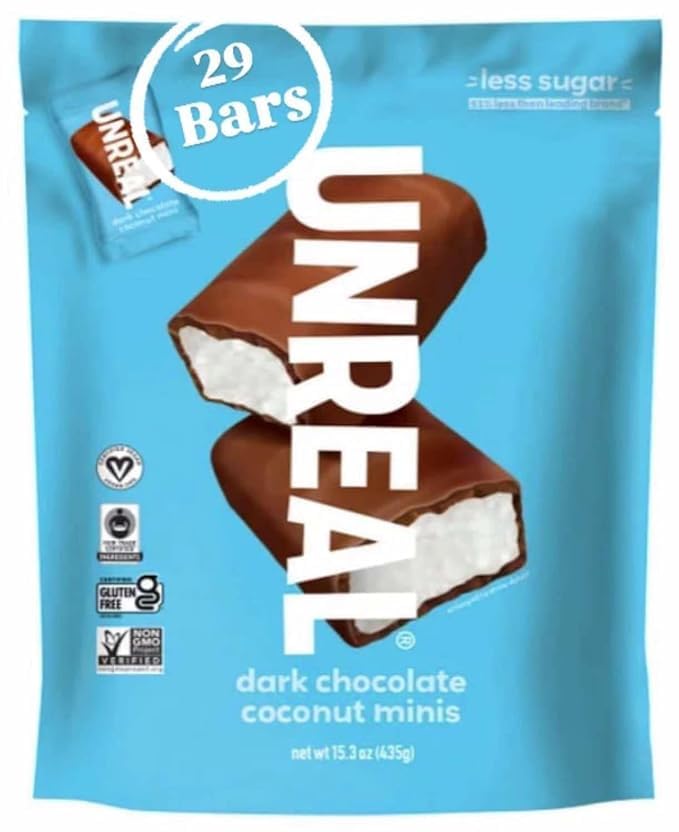 29 BARS Unreal Dark Chocolate Coconut Minis, 15.3 oz + Vsl Sticker