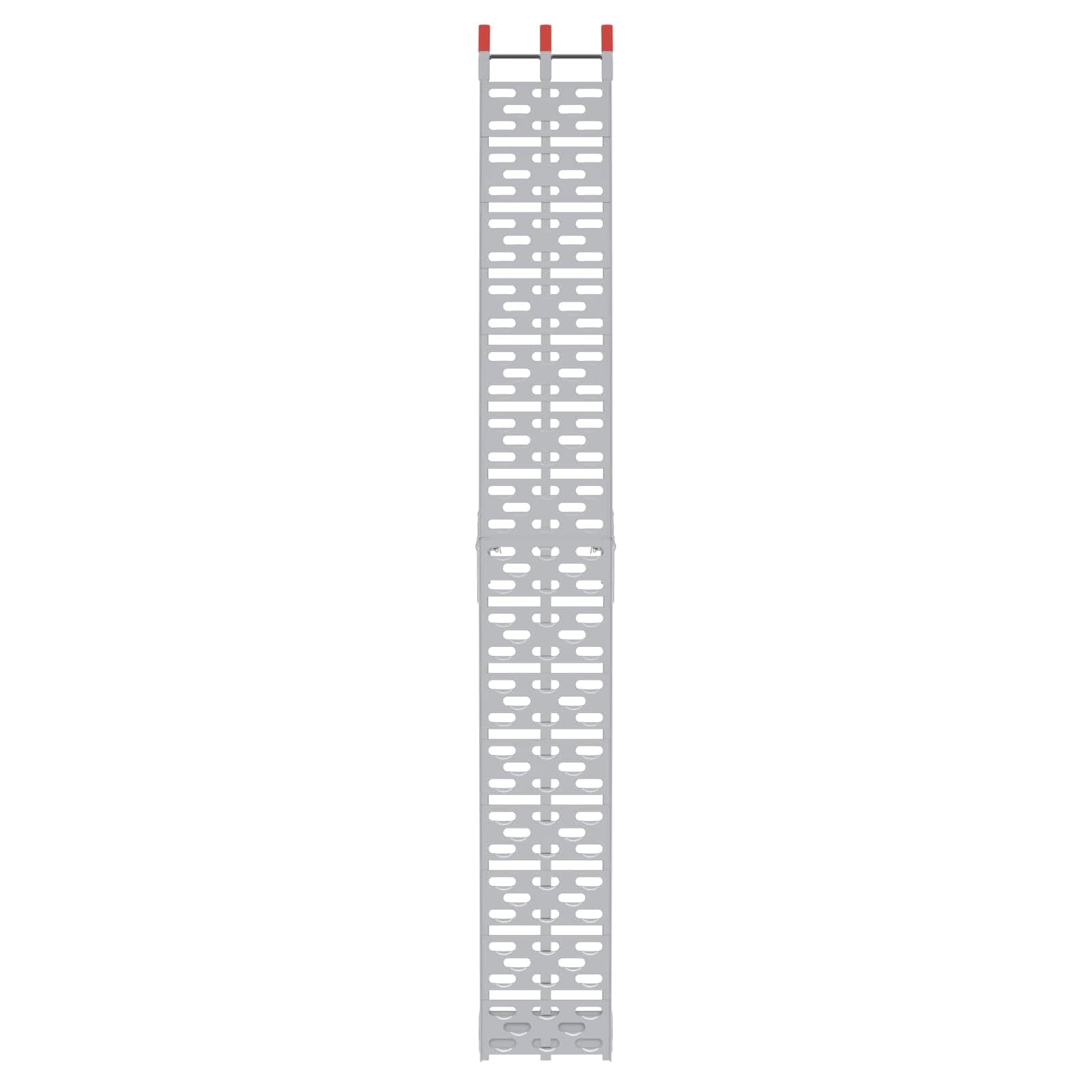 Zestaw 2 składanych ramp motocyklowych z aluminium, 222 cm, składana rampa najazdowa do motocykla, skutera, quada, nośność 340 kg, antypoślizgowa, srebrna