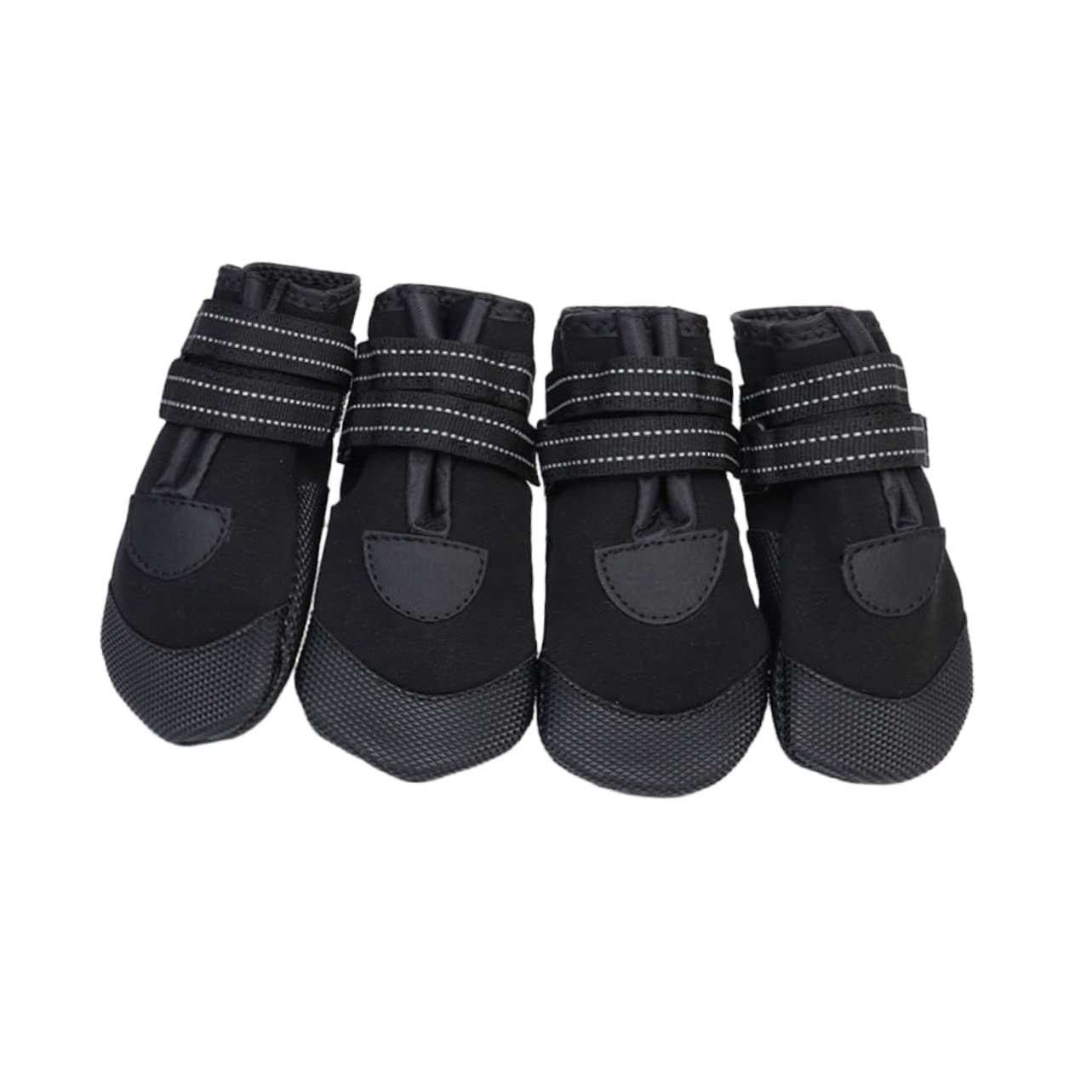 FOMIYES Lot de 2 Paires de Chaussures de Marche pour Chiens en Maille Réfléchissante Non Confortables pour Petits Chiens Bottines Noires pour Animaux de Compagnie 4 Pièces