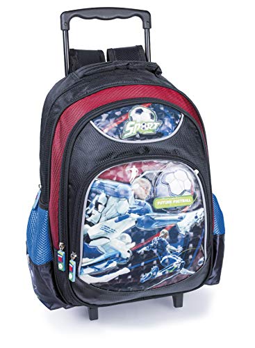 Mochila com carrinho Future Football LS MC4905 com bolso frontal e 2 bolsos laterais