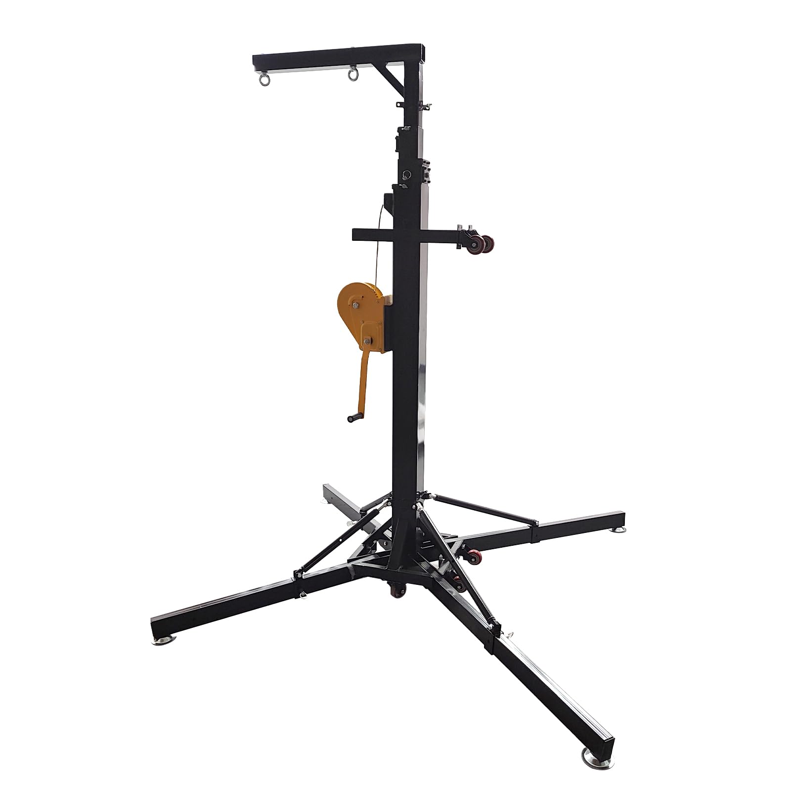 WYDDDARY Heavy Duty Crank Audio Stand Adjustable Height 6.56-19.69Ft Crank Up Lifting Speaker Stand with Outriggers Max Load 551.16LBS for Mobile Theaters Playgrounds