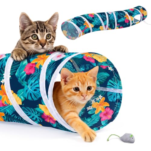 Image of Glittme S-Shape Cat Tunnel, Foldable Cat Tunnels for Indoor Cats